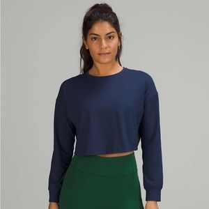 EUC Lululemon Muscle Love Cropped Long Sleeve - Night Sea (Navy) Size 6